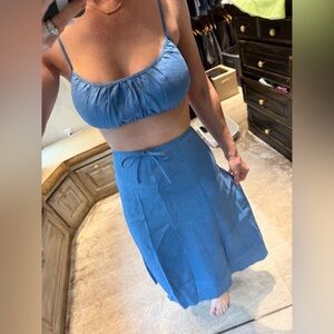 Chic Blue A-Line Skirt